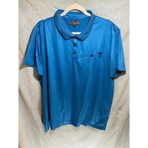 Guess Polo Shirt‎ Adult 2XL Blue Preppy Button Golfer Rugby Mens